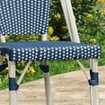 thumbnail image 2 of PURPLE LEAF Dining Chair Set of 2 Outdoor Dining Chairs French Hand-Woven Wicker White Print Finish Armless Chairs for Patio Porch Garden Indoor, Dark Blue, 2 of 6
