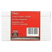 Mead Ruled Index Cards, 3" x 5", Pack of 200 (63281)