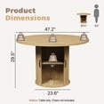 thumbnail image 3 of BaPiPro 47" Large Round Dining Table for 4 Person, Modern Farmhouse Kitchen Table with Hidden Storage for Dining Room, Natural Wood, 3 of 10