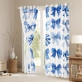 thumbnail image 3 of Manfei Chic Bowtie Bow Curtains Pack of 2 (42x84 Each),Cute Bowknot Ribbon Curtains Blackout,Blue White Bedroom Curtains For Girls Teens,Super Cozy Room Decor, 3 of 6