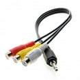 thumbnail image 3 of CY 3.5mm 1/8" Male Stereo Car AUX to 3 RCA AV Female Cord Audio Video Composite Cable 20cm, 3 of 7