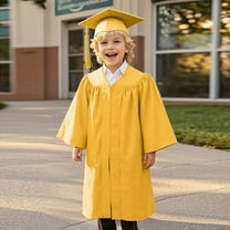 Girls Boys Primary School Graduation Cap and Gown for Toddler Gold Cap and Gown Outfit Kids Ceremony Party Gift