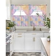 thumbnail image 4 of Summer Pink Romantic Beach Swag Curtains for Living Room/Bedroom Windows, Tropical Leaf Ocean Starfish Kitchen Curtains and Valances Set 36 Inch Length, Light Filtering Swags Valance Curtain Panels, 4 of 5