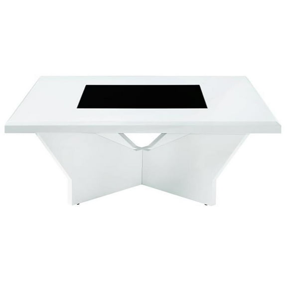 Furniture of America Avens Contemporary Wood Square Coffee Table in White