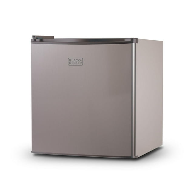 BLACK+DECKER BCRK17V Compact Refrigerator Energy Star Single Door Mini Fridge with Freezer, 1.7 Cubic Ft., VCM, Silver
