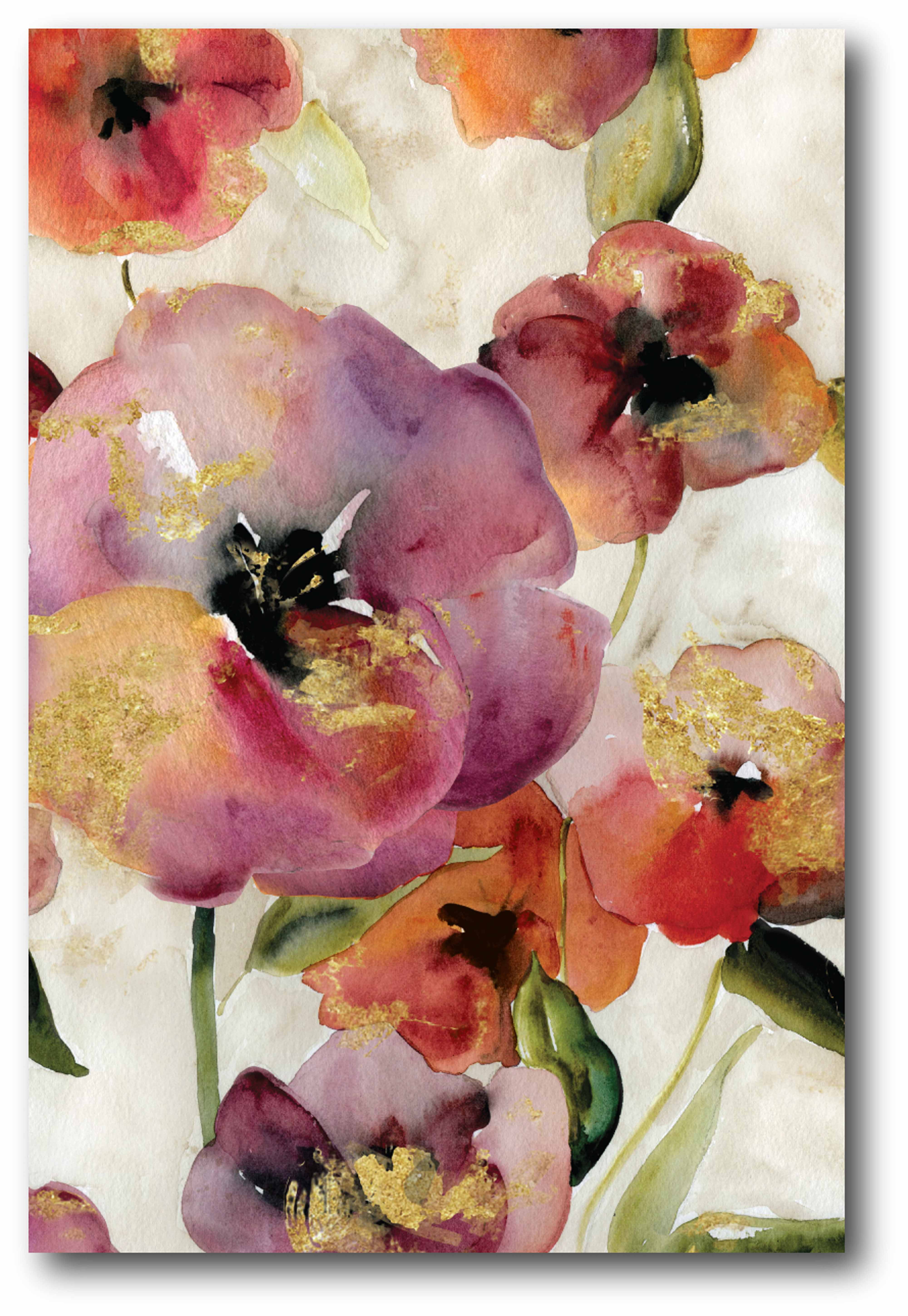 Water Colored Flowers I GalleryWrapped Canvas Wall Art, 12x18