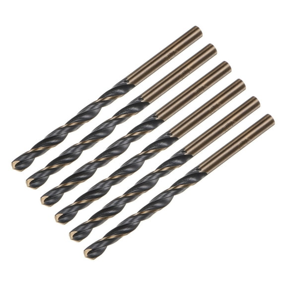 Uxcell 6 Packs 4.2mm Black Nitride & Gold Titanium Coated High Speed Steel (HSS) 4341 Twist Drill Bits