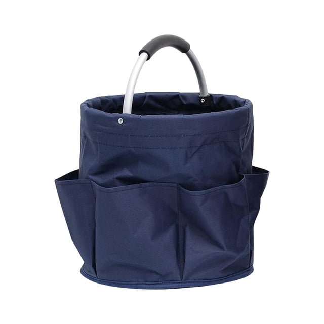 Cesta de picnic organizadora de herramientas de jardín, cesta de almacenamiento portátil de múltiples bolsillos para acampar, cesta de almacenamiento Azul oscuro
