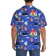 thumbnail image 3 of Rateoe Catholic religious Pattern Men's Short Sleeve Classic Shirt, Casual Short-Sleeved Shirt, Lightweight Summer Shirt, Cuban Collar Shirt,Button-Front Shirt-XX-Large, 3 of 5