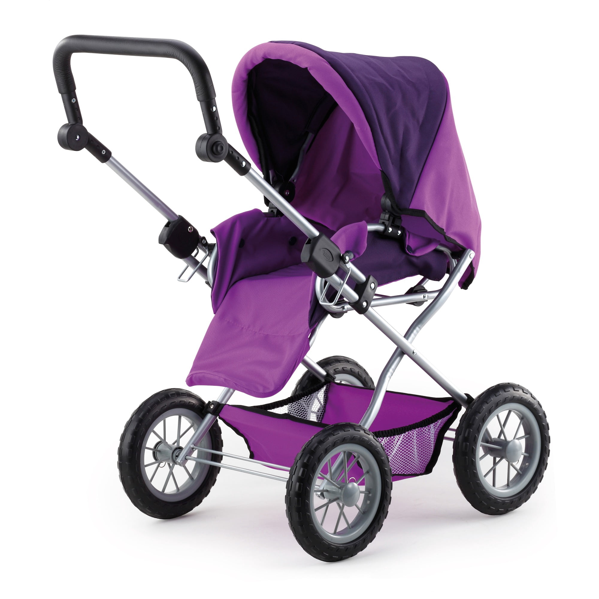 Bayer Design Baby Doll Pram Combi Grande Set - Purple - Modern Convertible Doll Stroller with Removable Carrycot