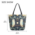 thumbnail image 5 of FORMRS Womens Canvas Tote Bag with Zipper Inner Pocket Shoulder Handbag, Mystical Owls Pattern, 5 of 7