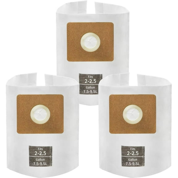 2-2.5 Gallon Collection Bag,3-Pack,90668, Compatible with Shop-Vac 9066800 2-2.5 Gallon Type B All Around HEPA FILTRATION Collection Bag