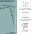 thumbnail image 5 of Noble Linens 4 Piece Solid Microfiber Bed Sheet Set, Ocean, King, 5 of 11