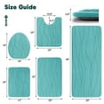 thumbnail image 4 of CHAKME 5 Piece Bathroom Rug Set Non Slip Ultra Absorbent Machine Washable Memory Foam Large 20"x46" & 32"x20" Long 24"x17" Small 18"x16" U Shape Contour 24"x20" Toilet Mat Ocean Ripple blue, 4 of 8