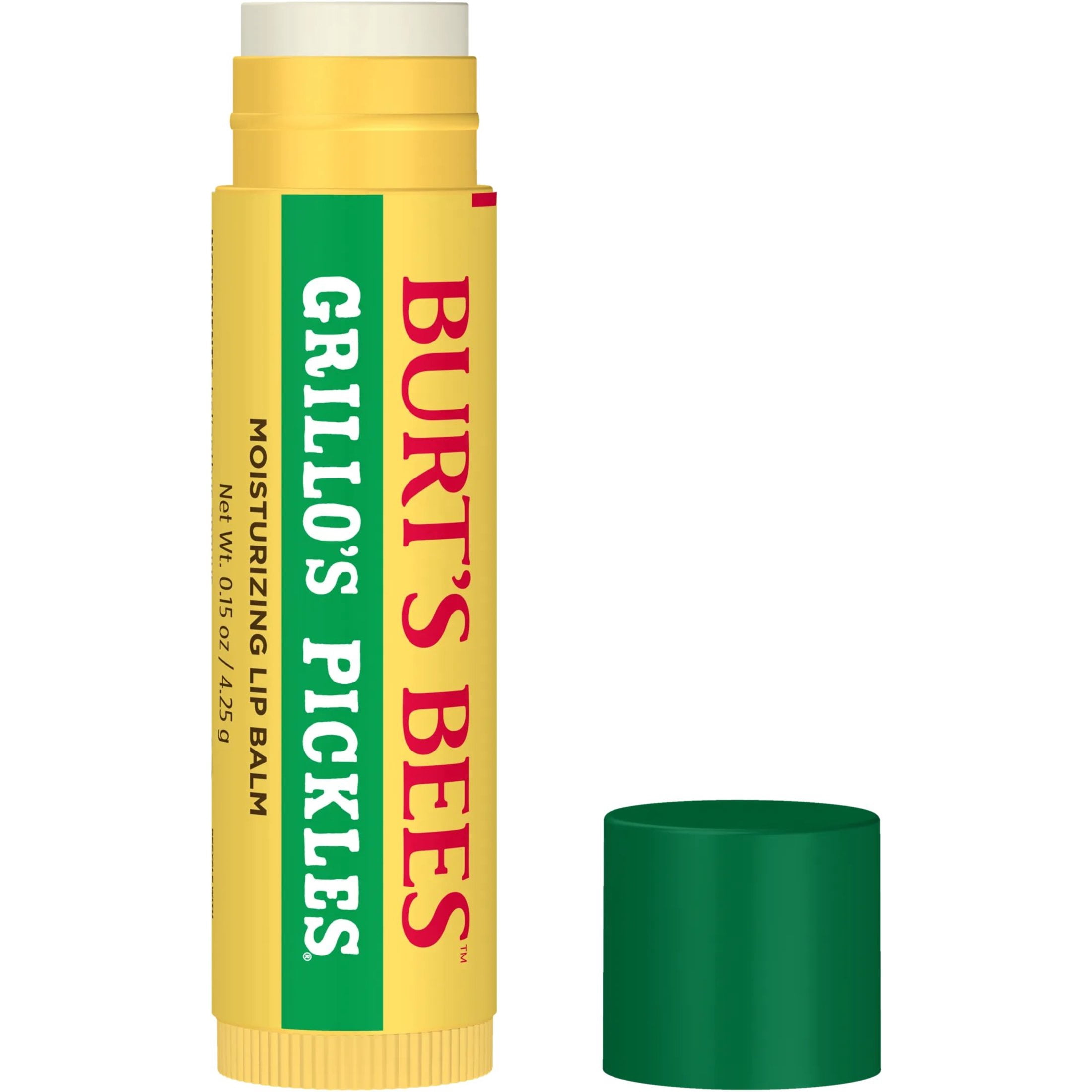 Burt's Bees Grillo's Pickles Moisturizing Lip Balm, Fresh Cucumber Dill Flavor, 0.15 oz