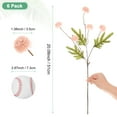 thumbnail image 3 of Uxcell 6 Paquete de Flores de Bola de Crisantemo Artificial 20.08 pulgadas 5 cabezas Ramo de Crisantemo de Seda Falsa Rosa, 3 of 6