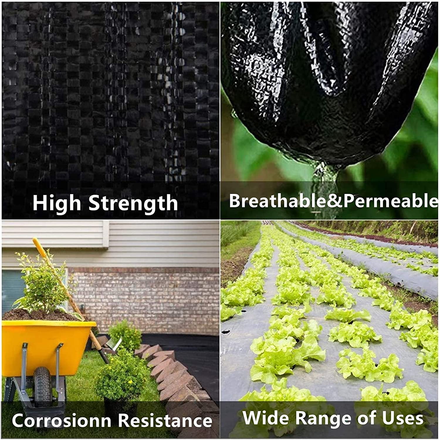 SEBLAFF 6x300FT Weed Barrier Landscape Fabric Durable Heavy Duty Weed Block 3.2oz
