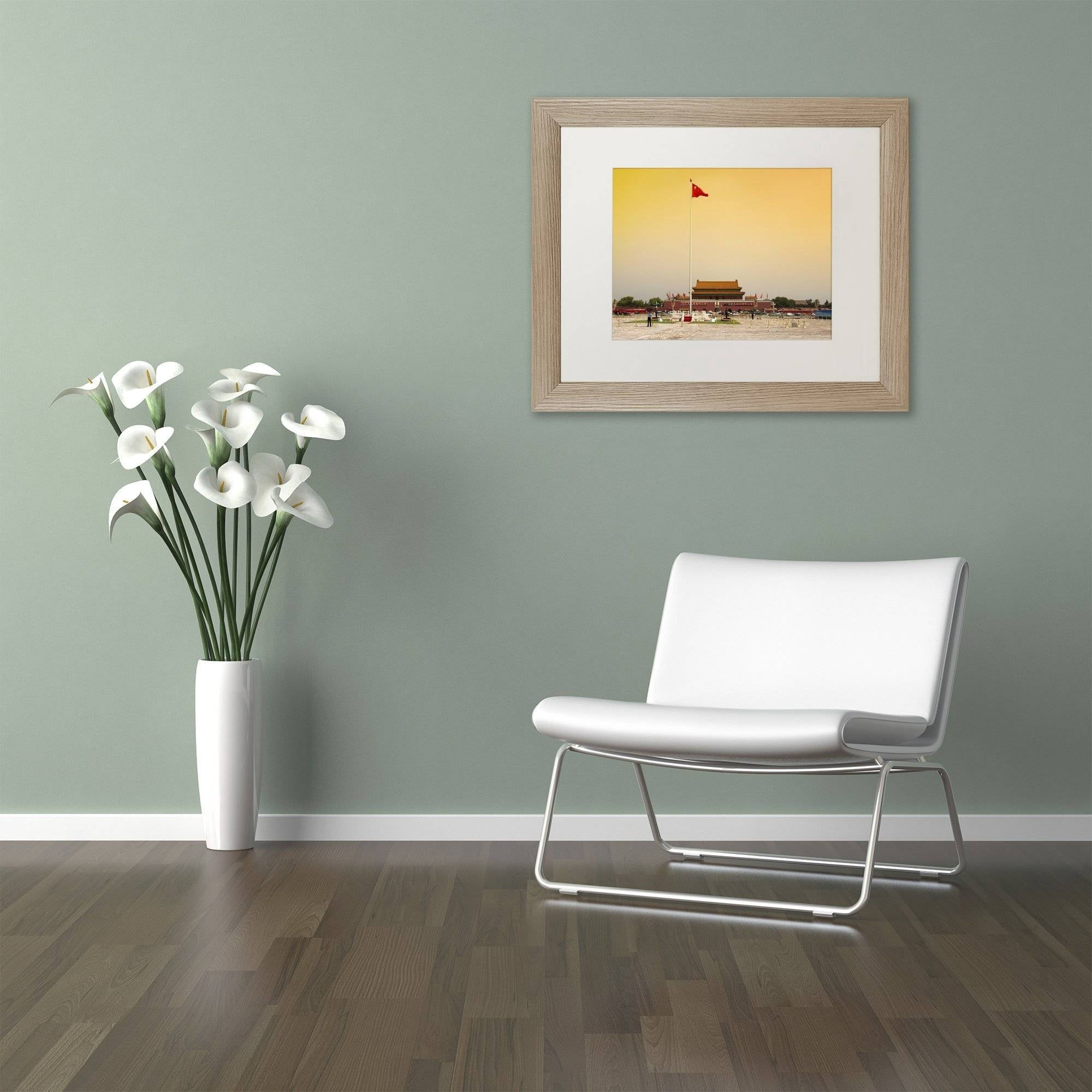 Trademark Fine Art "Tiananmen" Canvas Art by Philippe Hugonnard, White Matte, Birch Frame