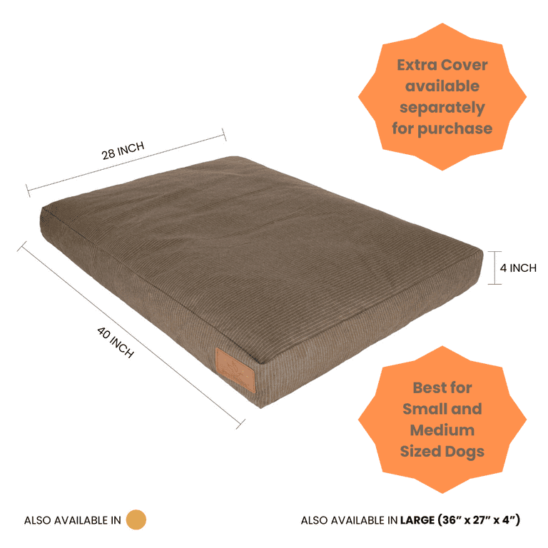 WHITEDUCK Durable Comfortable Canvas Dog Bed Water Repellent Coating Dirt Resistance Removable Washable Outer Cover Heavy Duty Zippers for Small Medium Large Dogs Extra Large Brown Walmart