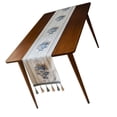 thumbnail image 4 of Camino de mesa floral con borlas, suave, decorativo, de chenilla, antipolvo, para casa, hotel, blanco, 32 x 180 cm (12,6 x 70,9 pulgadas), 4 of 14