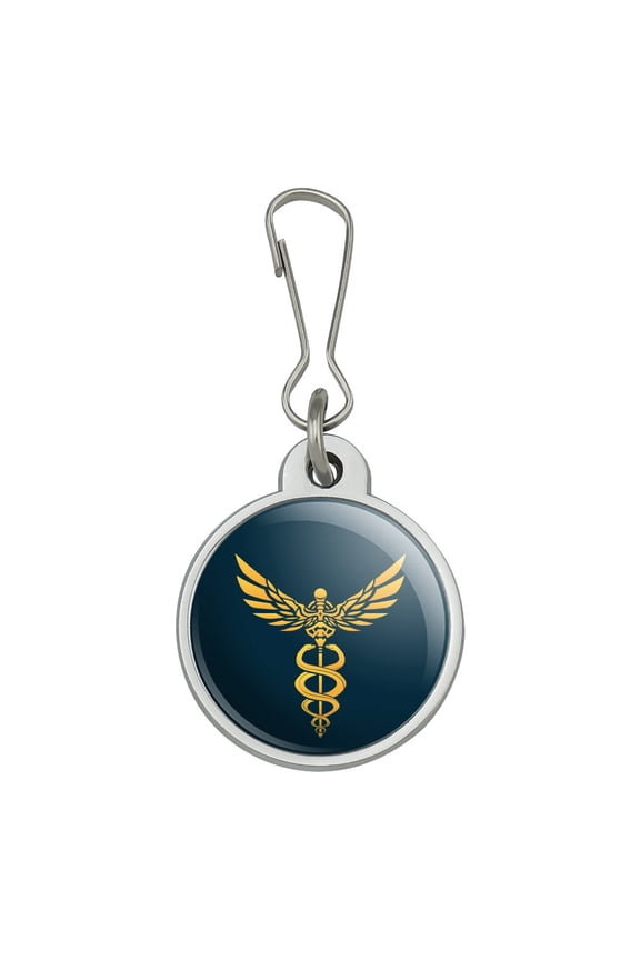 Caduceus Medical Symbol Doctor Nurse EMT Jacket Handbag Purse Luggage Backpack Zipper Pull Charm