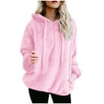 thumbnail image 1 of Chandail à Capuche en Molleton Confortable et Chaud pour Femmes avec Poches, Rose, TTTG, 1 of 4