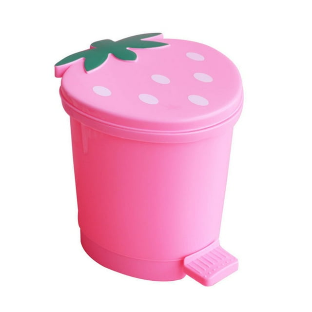 PENGXIANG Trash Can Large-Capacity Good Weight Capacity Exquisite Shape Convenient High Durability Decorative Plastic Strawberry Style Waste Basket Garbage Container Home Supplies