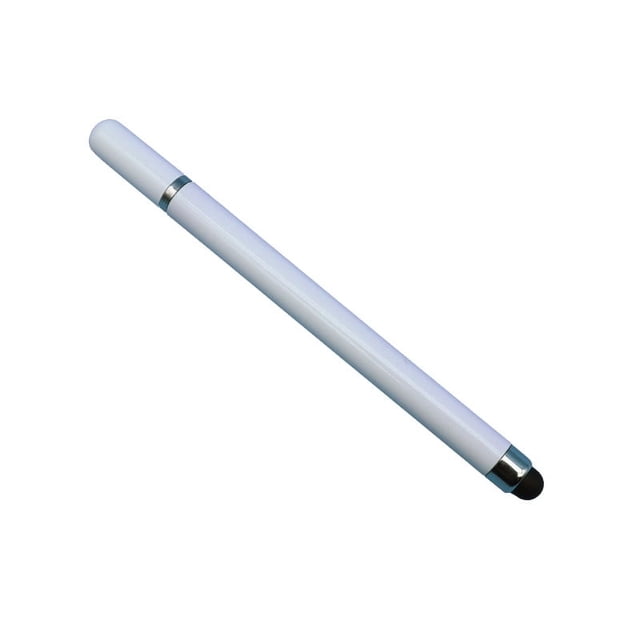 Lápiz táctil capacitivo de doble cabezal con cabezal de tela conductora y disco de escritura a mano dos en uno con degradado macarrón universal