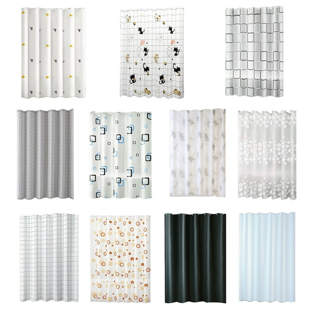 Rideau de Douche, Flmtop Doublure de Rideau de Douche Polyvalent Installation Facile Ensemble de Rideaux de Douche Imperméables Adaptés pour Salon Bureau Maison