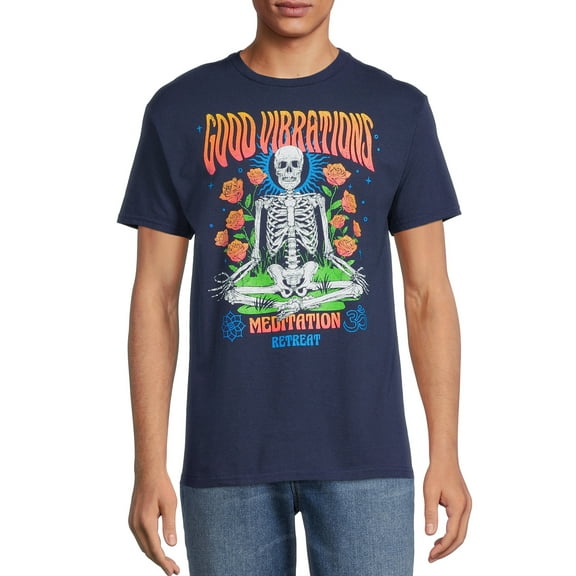 Humor Men's & Big Men's Good Vibrations Skeleton Graphic T-Shirt