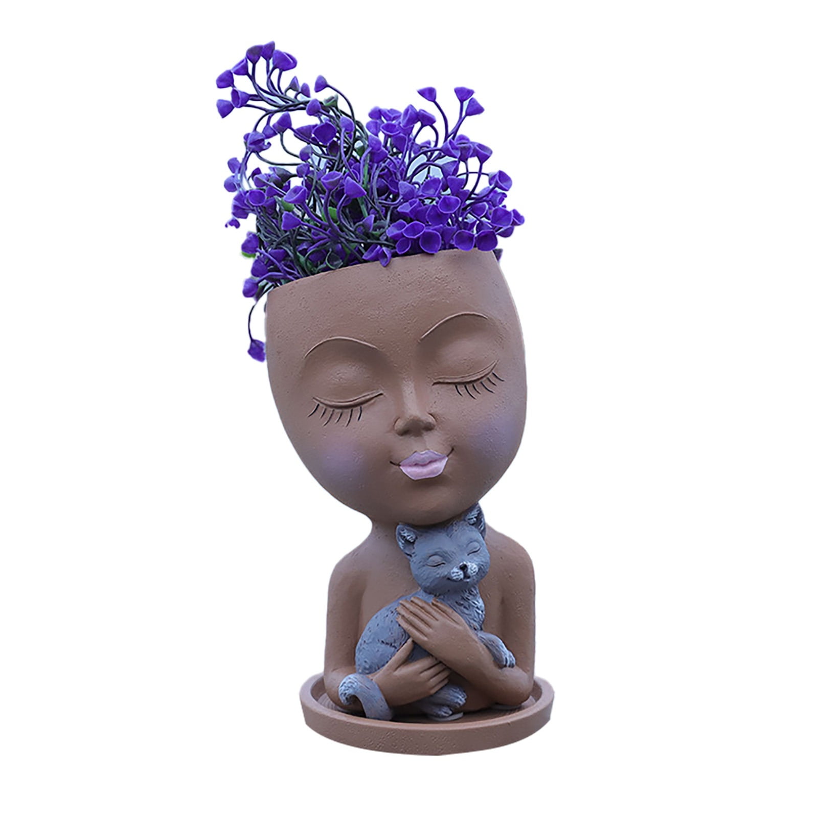 Wobythan Face Flower Pots Head Planter, Cute Resin Planters with