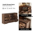 thumbnail image 5 of Farmhouse Wooden Dresser with 6 Drawers & 2 Barn Doors,Dark Brown, 5 of 6