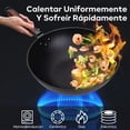 thumbnail image 3 of Sartén Wok de 13 Pulgadas con Tapa, Wok de Acero al Carbono para Estufas de Inducción, Eléctricas y de Gas, 3 of 8