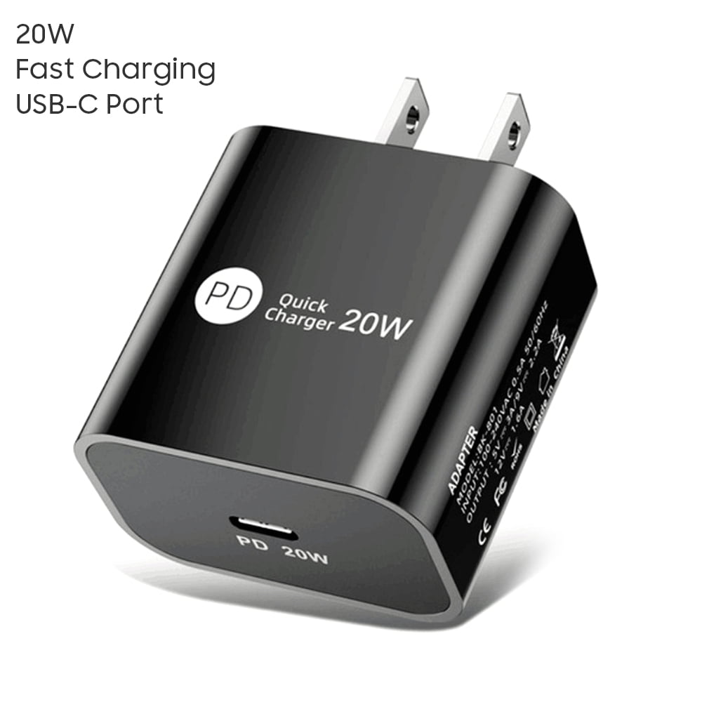 USB C Wall Charger, 4-Pack 20W Fast Charger, USB C Charger, Fast Charging Block Comaptible for iPhone 13/13 Mini/13 Pro/13 Pro Max/12, Galaxy, Pixel 4/3, iPad/iPad Mini (Black)