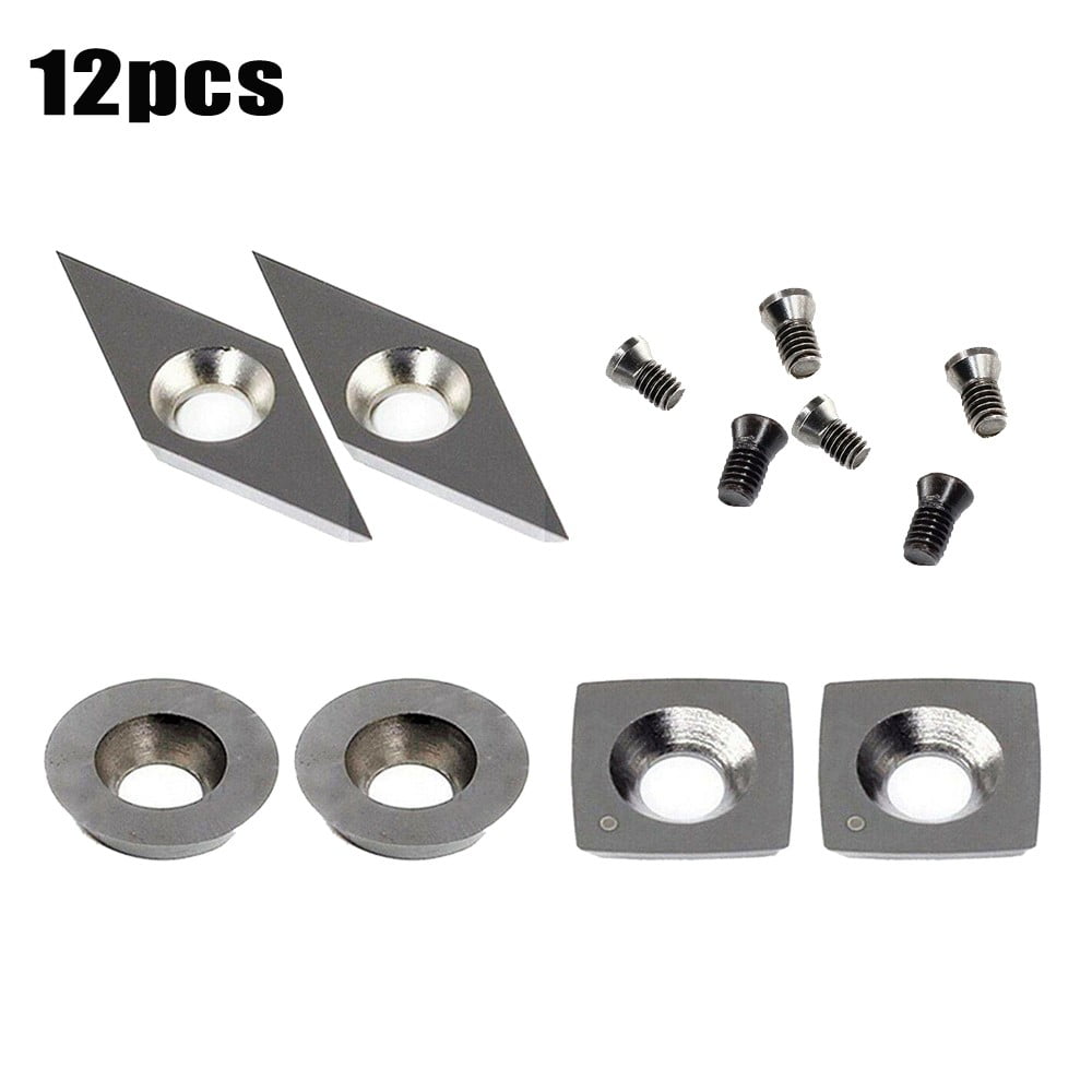 Carbide Cutters Inserts Set Woodworking Tool Wood Lathe Turning Square/round 