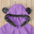 thumbnail image 4 of Honeeladyy Winter Coats Infant Baby Girls Boys Solid Cartoon Ears Hoodie Romper Clothes Fleece Jumpsuit Purple Sales Online, 4 of 8