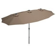 thumbnail image 3 of Patiojoy 15' Outdoor Solar LED Patio Double-Sided Market Umbrella Tan, 3 of 10