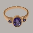 thumbnail image 5 of LBG British Made 18k Rose Gold Natural Amethyst Womens Promise Ring - 33 size options - Size 7, 5 of 6