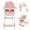 Pink, variant on Clearance Cochildor Foldaway 3-in-1 High Chair for Babies & Toddlers, with 5 Point Harness, Tray, Foot Rest and Wheels, Pink