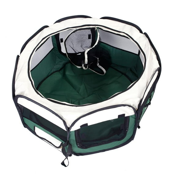 Ktaxon 35.4" Dog Kennel Pet Fence Portable Foldable Pet Playpen 600D Oxford Cloth & Mesh Green