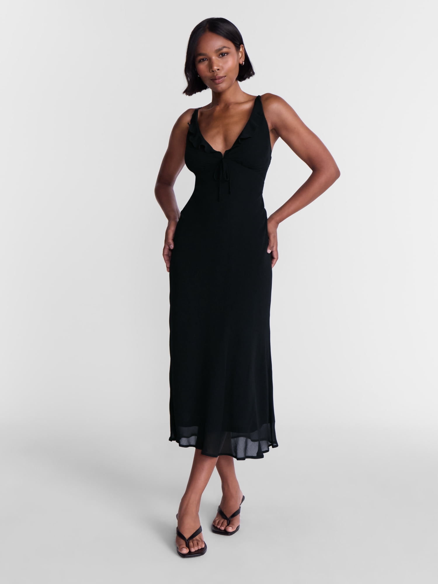 No Boundaries Triangle Maxi Dress with Lace Trim, Women's