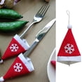thumbnail image 3 of 6pc Copos de nieve Sombrero de Navidad Árbol de Navidad Adornos Cuchillo Tenedor Bolsa Titular Tmvgtek Oficina Multiescena Multifunción, 3 of 3