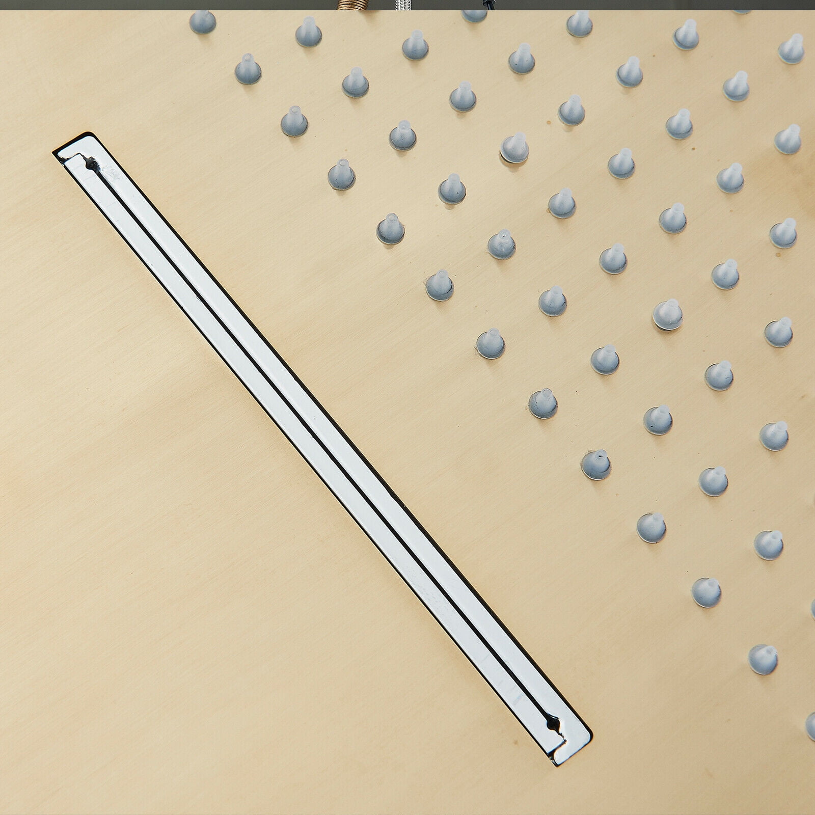 Color Changing LED Shower Head High Pressure Rain Remote Control Brushed Gold
