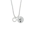 thumbnail image 2 of Delight Jewelry Silvertone Daughter Eternity Ring Silvertone Script Initial Disc - T - Charm Necklace, 20"+3", 2 of 4