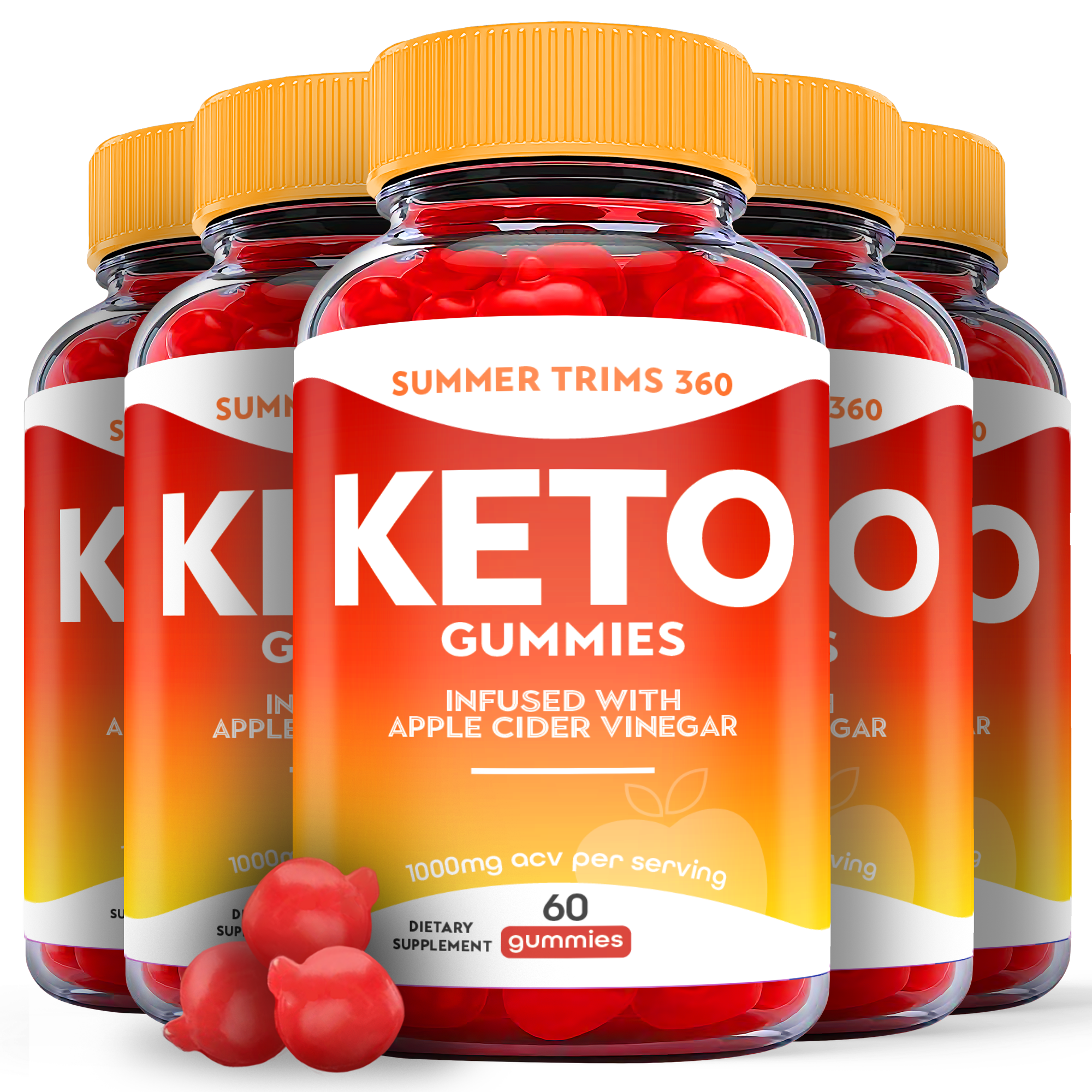 (5 Pack) Summer Trims 360 Keto ACV Gummies - Supplement for Weight Loss - Energy & Focus Boosting Dietary Supplements for Weight Management & Metabolism - Fat Burn - 300 Gummies