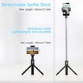 thumbnail image 2 of Phone Selfie Stick Tripod Retractable With Remote Control - Black, 2 of 5