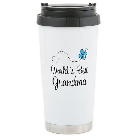 CafePress - Grandma (World's Best) Stainless Steel Travel Mug - Stainless Steel Travel Mug, Insulated 16 oz. Coffee
