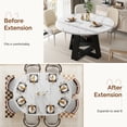 thumbnail image 4 of Hawsaiy 43.3-59 in Extendable Oval Dining Table for 4-6, Space-Saving Round Kitchen Table with Hidden Leaf Storage & Bottom Shelf for Small Space, White, 4 of 10