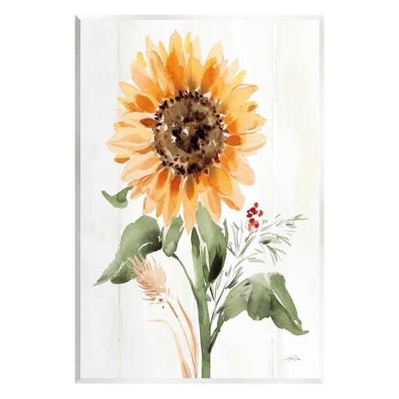 Stupell Industries Country Sunflower Botanicals Graphic Art Unframed Art Print Wall Art, Design by Katrina Pete