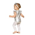 thumbnail image 6 of Hansber 2Pcs Metallic Outfit for Baby Girls Sparkly Romper Toddlers Birthday Party Fancy Dress Up Silver 6-12M, 6 of 7